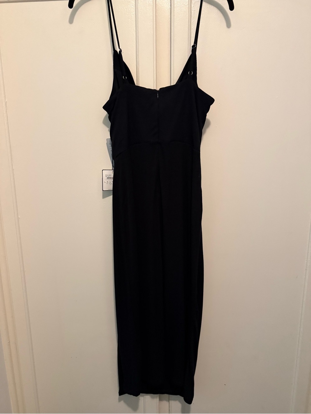NWT Laundry by Shelli Segal Black Cowl Neck Side Slit Dress Size 6 - Picture 10 of 13
